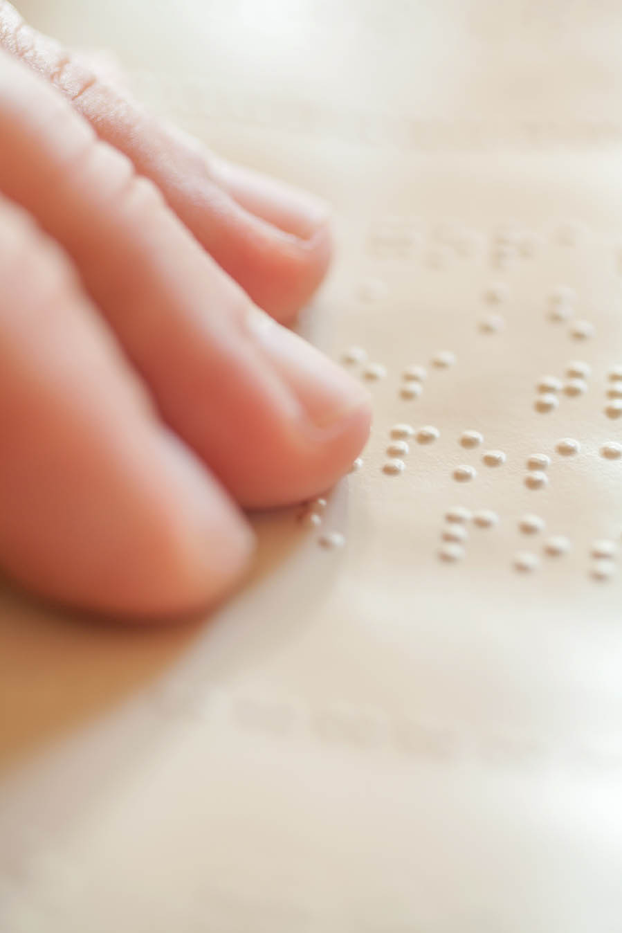 Someone reading braille