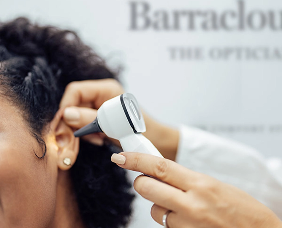 Lady having a hearing assessment